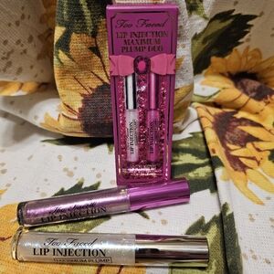 Too Faced Lip Injection Maximum Plump Duo - Pink and Silver